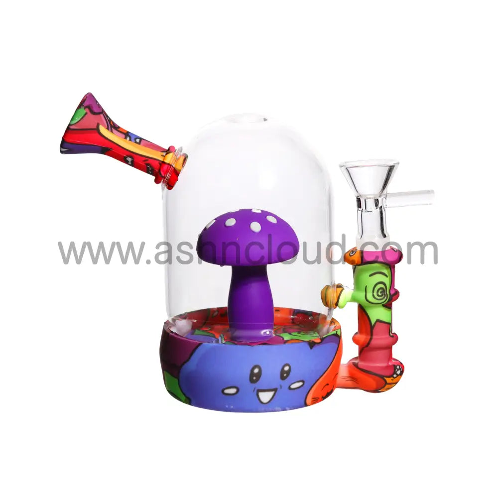 5 In - Mushroom Silicone/Glass Bong