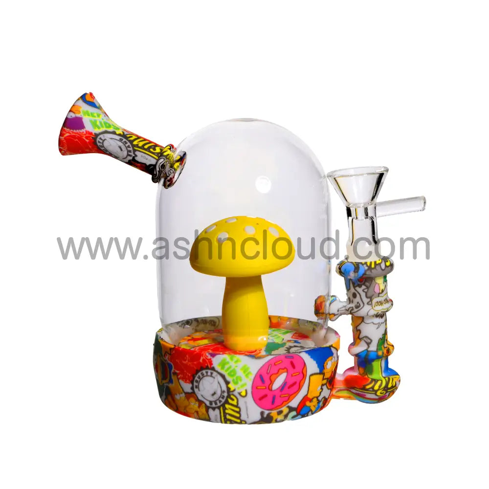 5 In - Mushroom Silicone/Glass Bong