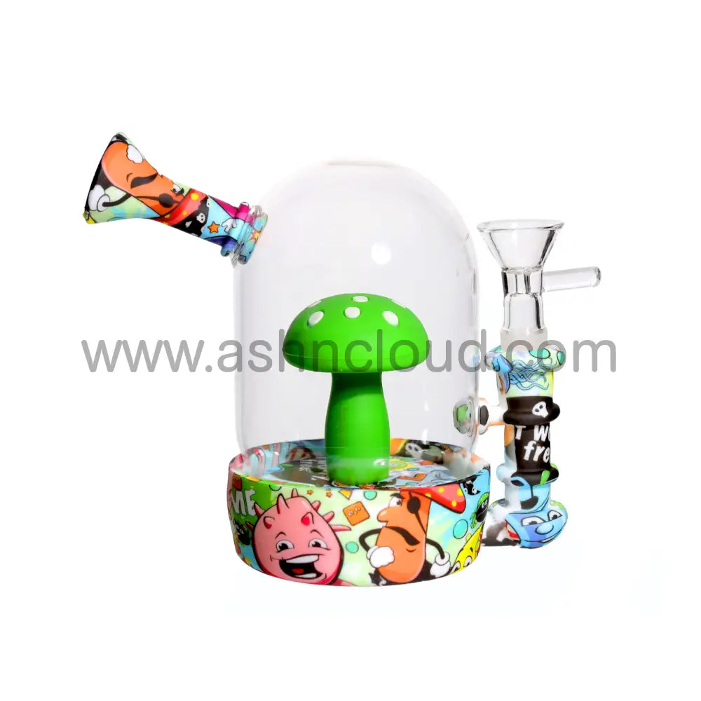5 In - Mushroom Silicone/Glass Bong