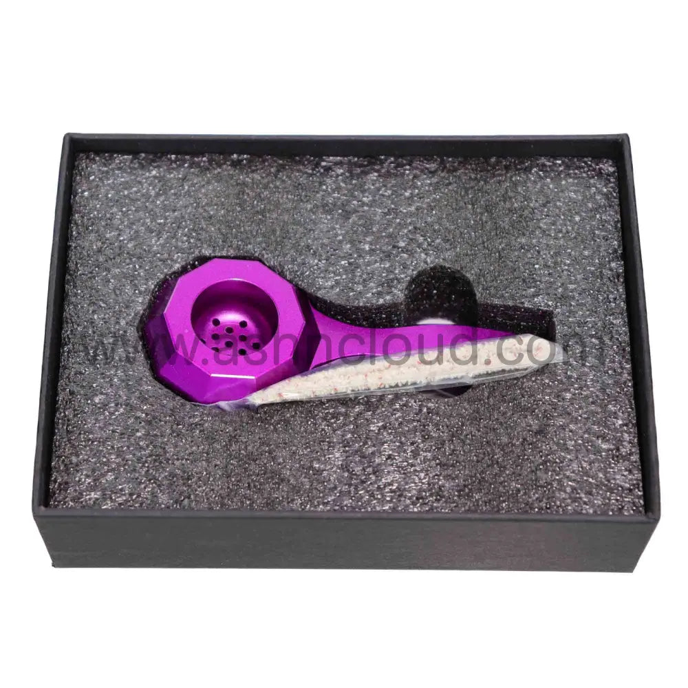 5 In - Box Purple Metalic Spoon Hand Pipe