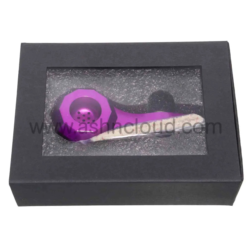 5 In - Box Purple Metalic Spoon Hand Pipe