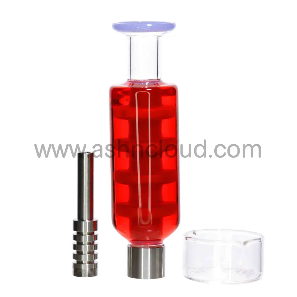 5 In – Box Red Glycerin Glass Nectar Collector Kit Titanium Nail