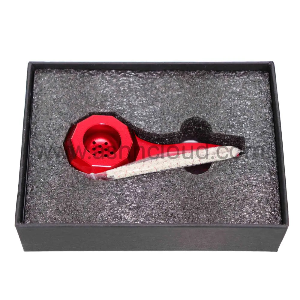 5 In - Box Red Metalic Spoon Hand Pipe