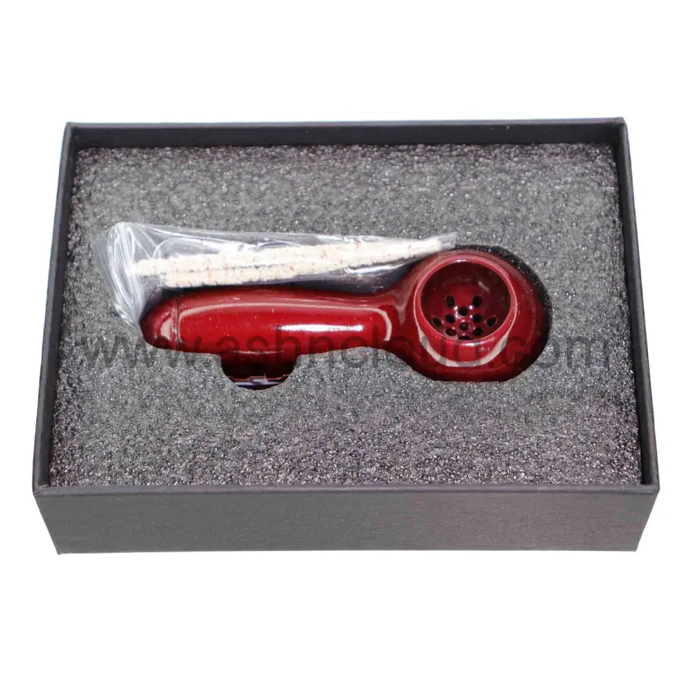 5 In - Box Red Metalic Spoon Hand Pipe