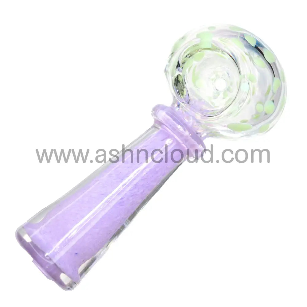 5 In - Clear Head Polka Dots Colored Body Hand Pipe Spoon