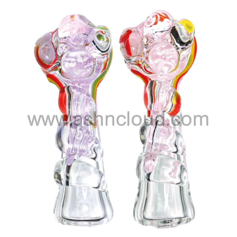 5 In - Clear Rasta Multi Tails Hand Pipe Glass