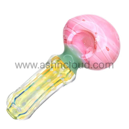 5 In - Colored Head Polka Dots Body Stylish Hand Pipe Spoon