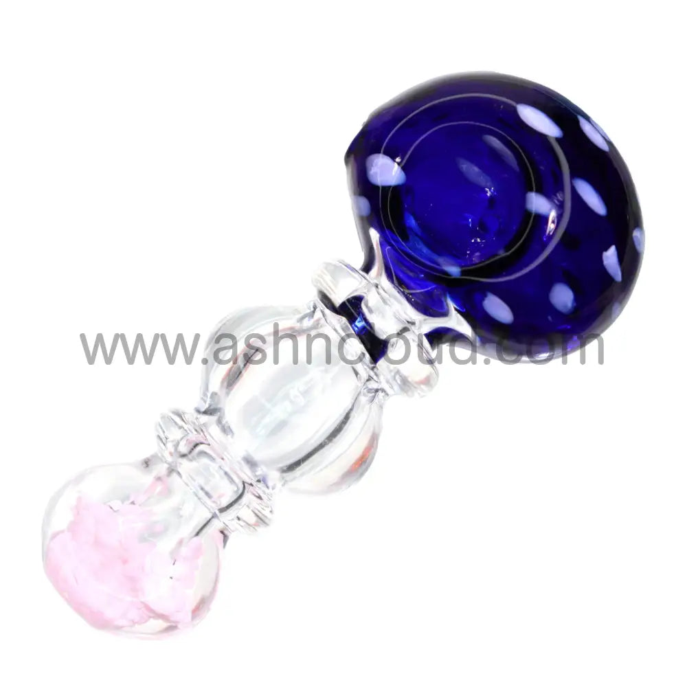 5 In - Colored Head Stylish Clear Body Hand Pipe Spoon