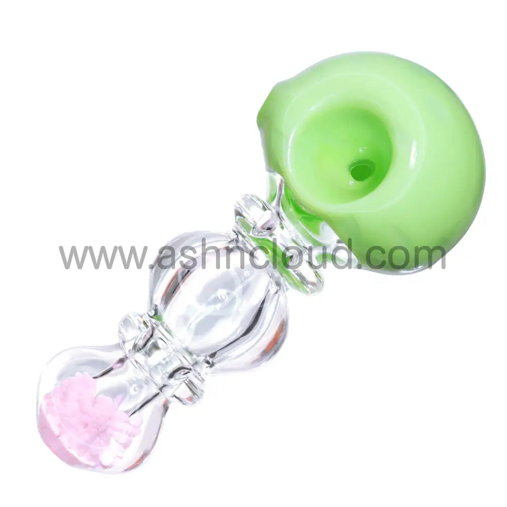 5 In - Colored Head Stylish Clear Body Hand Pipe Spoon