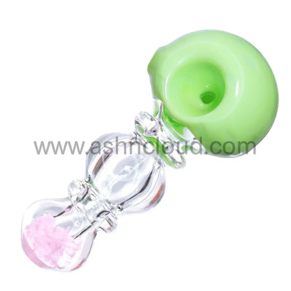 5 In - Colored Head Stylish Clear Body Hand Pipe Spoon