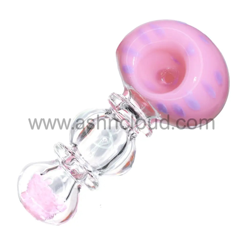 5 In - Colored Head Stylish Clear Body Hand Pipe Spoon