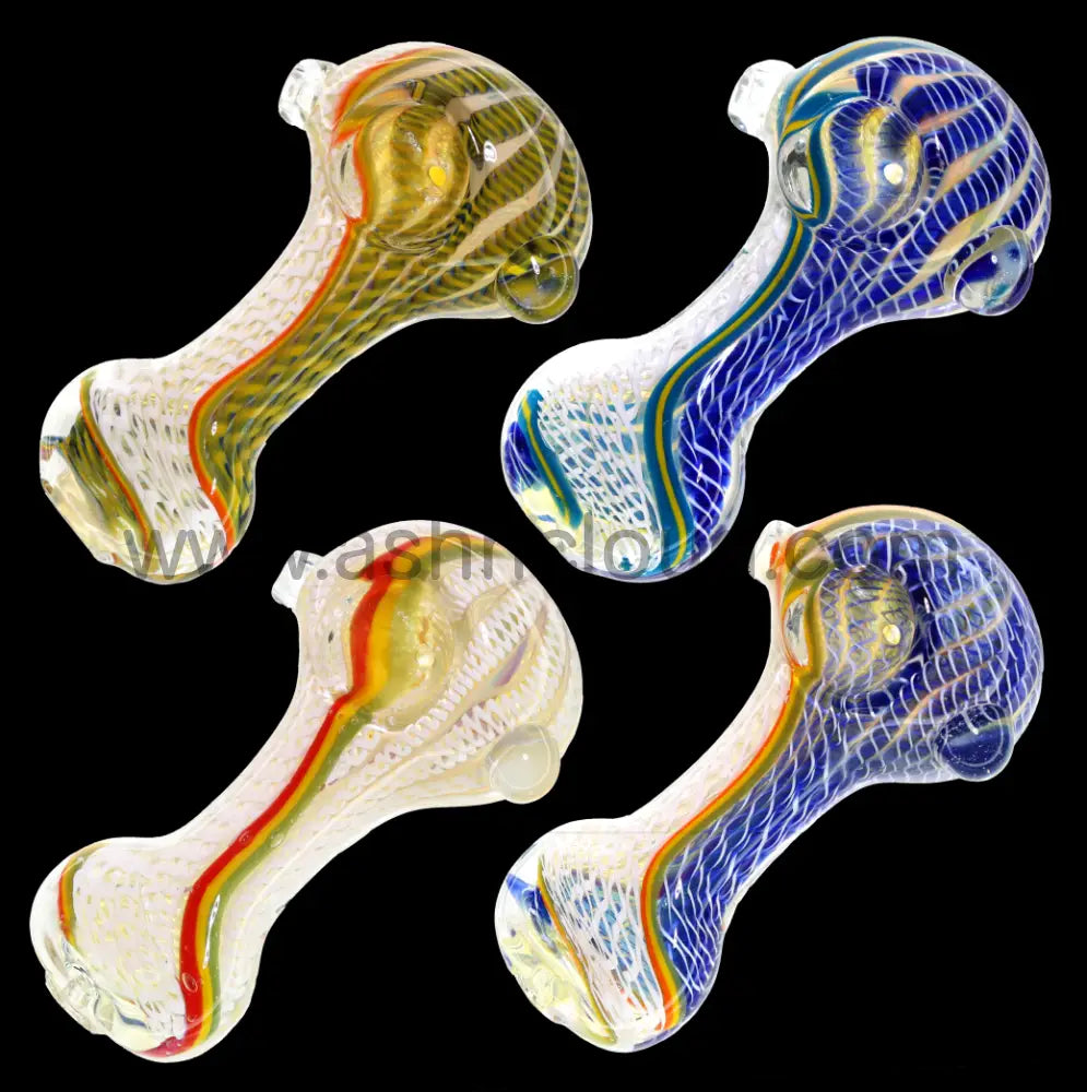 4.5 Inch Fumed Line and Netted Glass Hand Pipe
