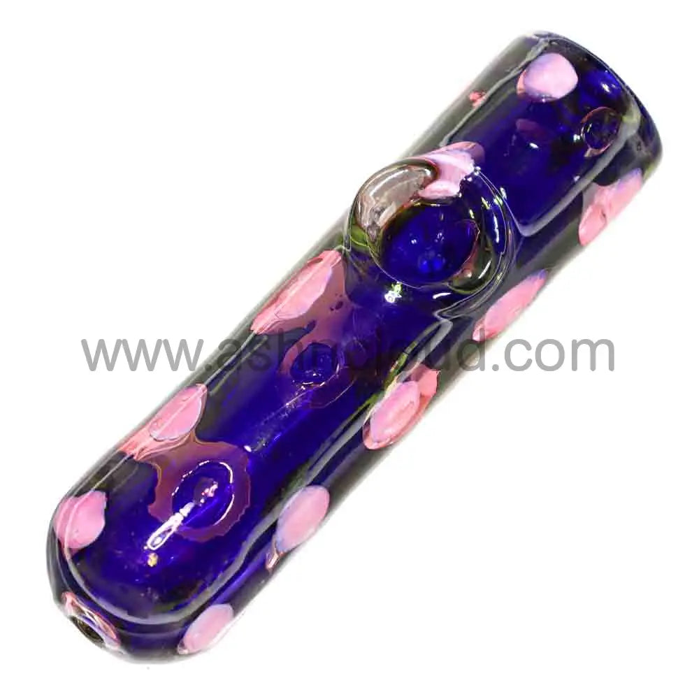 5 in - Cylinder Glass Spoon Hand Pipe Dots