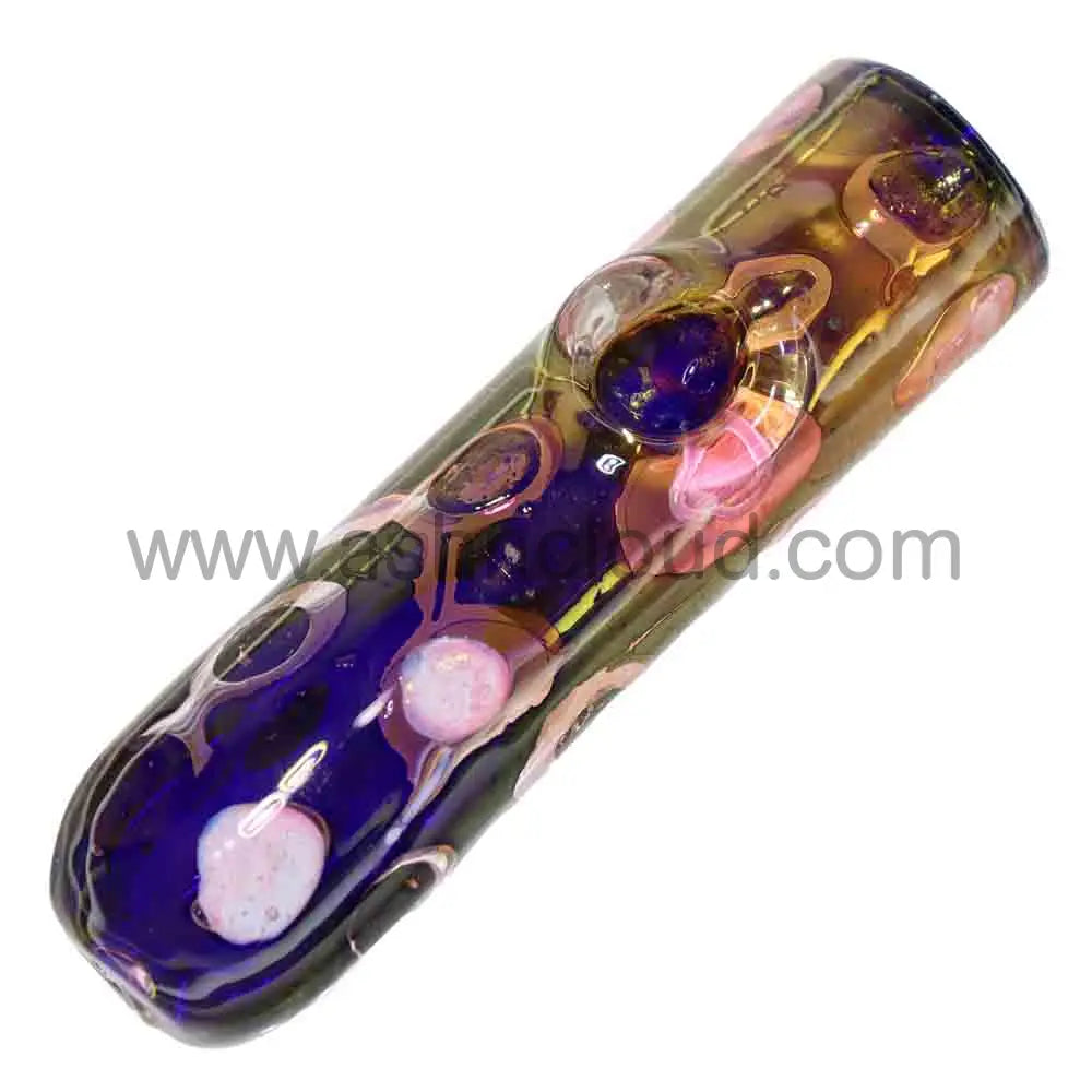 5 in - Cylinder Glass Spoon Hand Pipe Dots