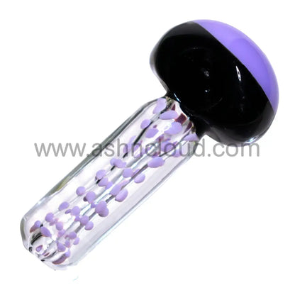 5 In - Cylinder Polka Dots Clear Multicolor Hand Pipe Spoon