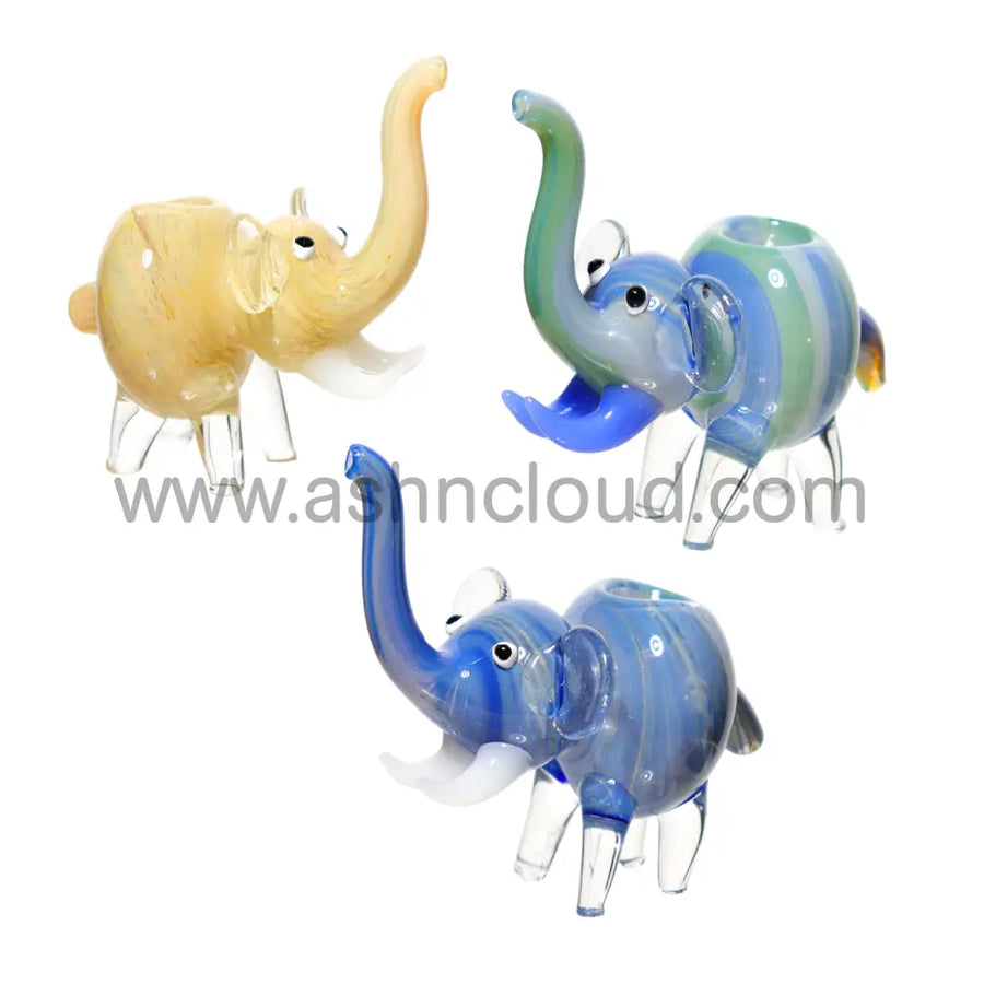 5 Inch Elephant Multicolor Glass Hand Pipe