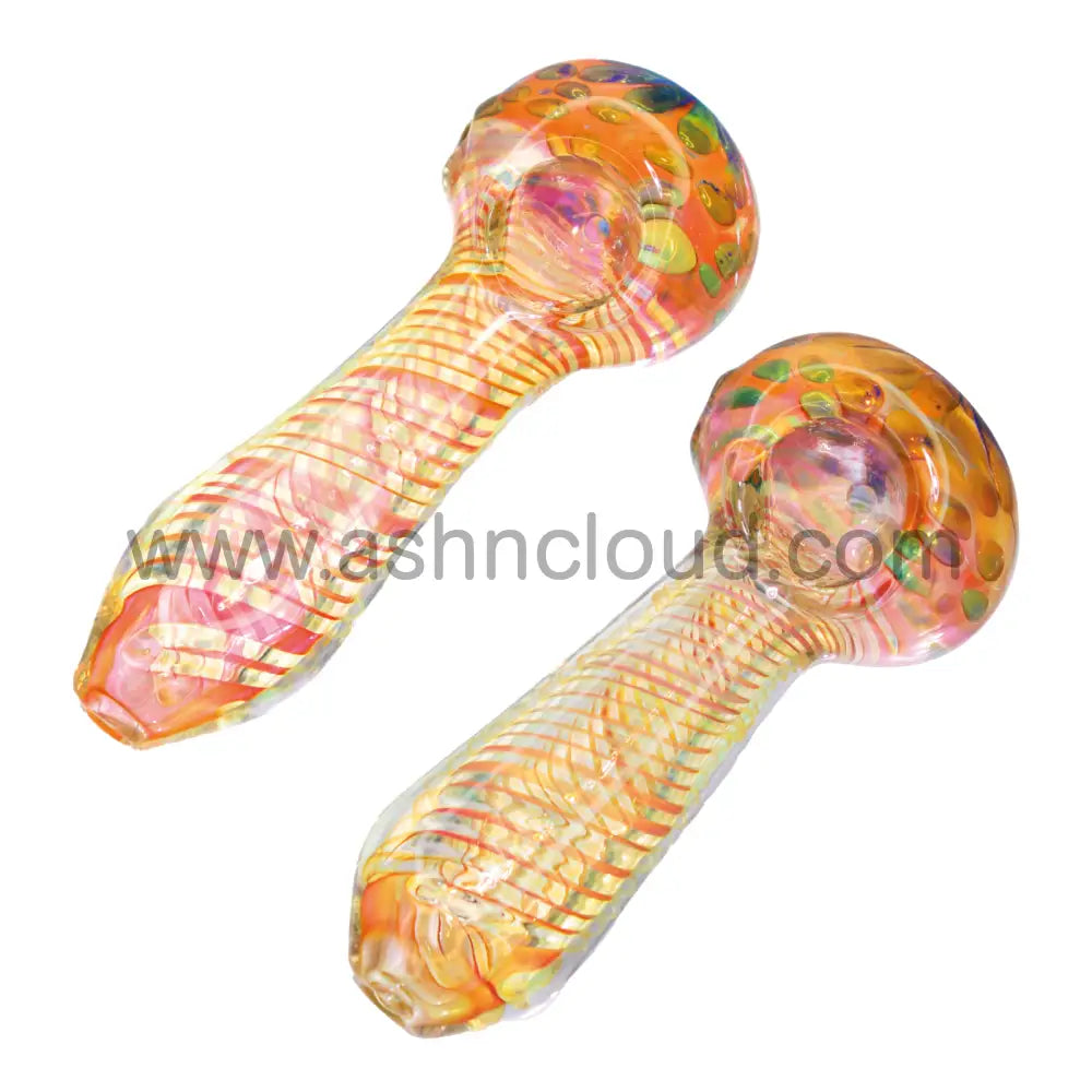 5 In - Exotic Honeycomb Head Twisted Body Hand Pipe Spoon