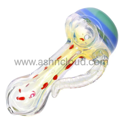 5 In - Exotic Horn Twisted Glass Hand Pipe Spoon