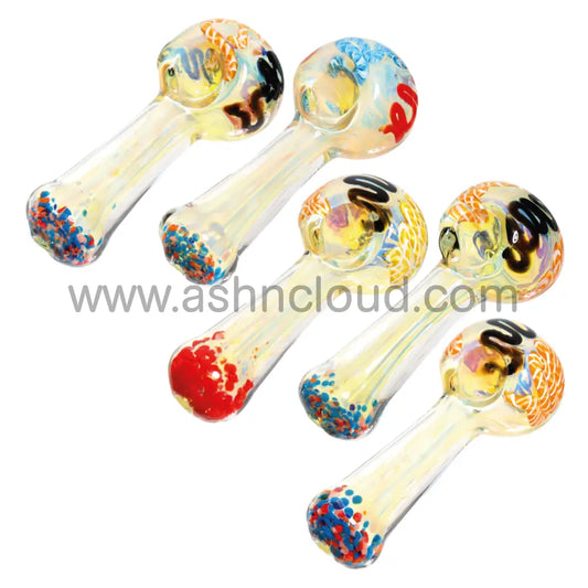 5 In - Exotic Implosion Colors Glass Spoon Hand Pipe Simple