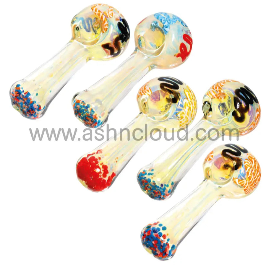 5 Inch Heavy Glass Spoon Pipe with Frit Handle