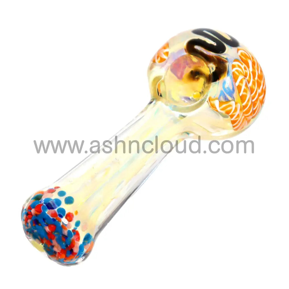 5 In - Exotic Implosion Colors Glass Spoon Hand Pipe Simple