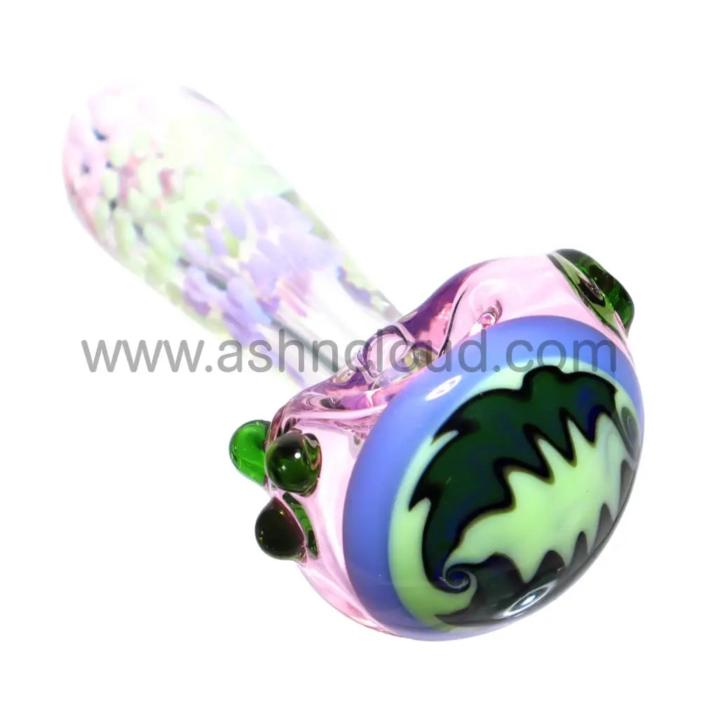 5 In - Exotic Reverse Head Slime Swirls Hand Pipe Spoon