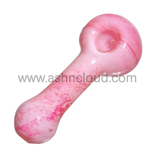 5 In - Fancy Cream Pink Hand Pipe Spoon