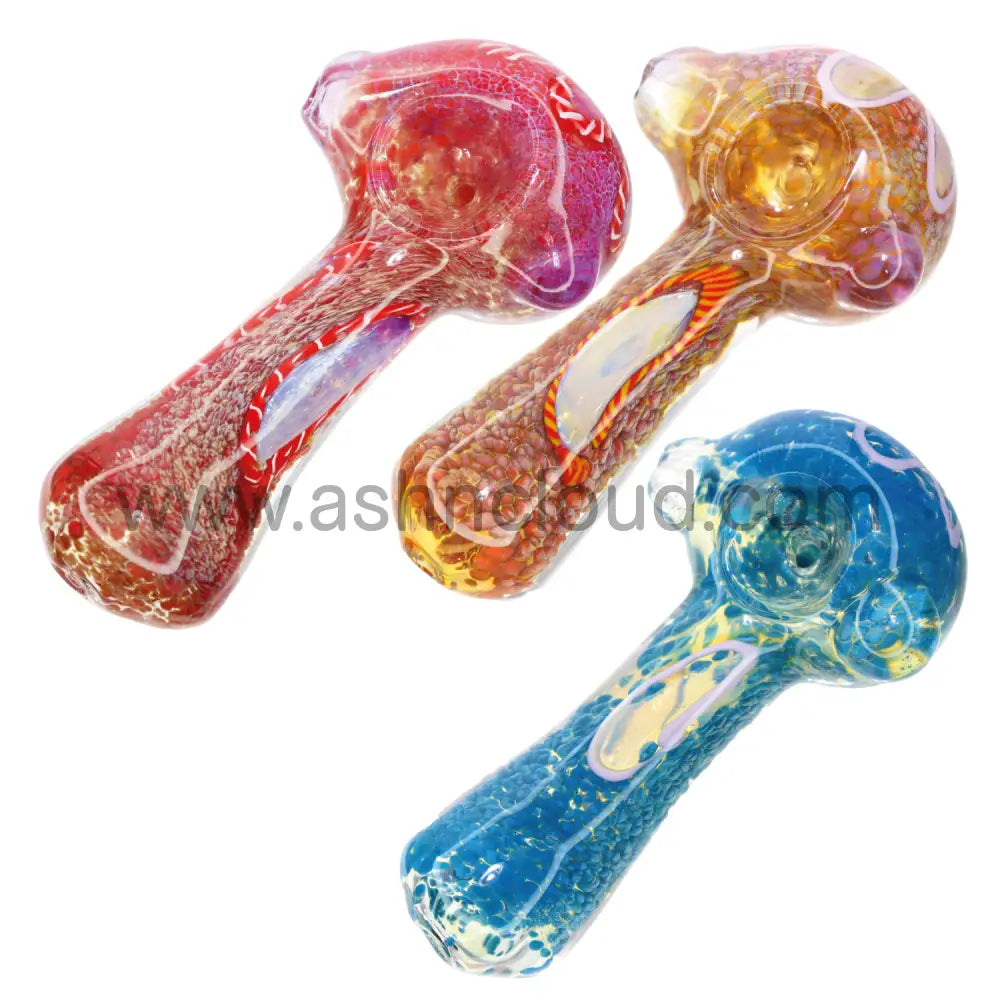 5 In - Fancy Dichroic Multicolor Glass Hand Pipe Spoon