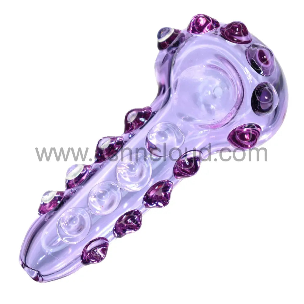 5 In - Fancy Doted Purple And Pink Hand Pipe Spoon