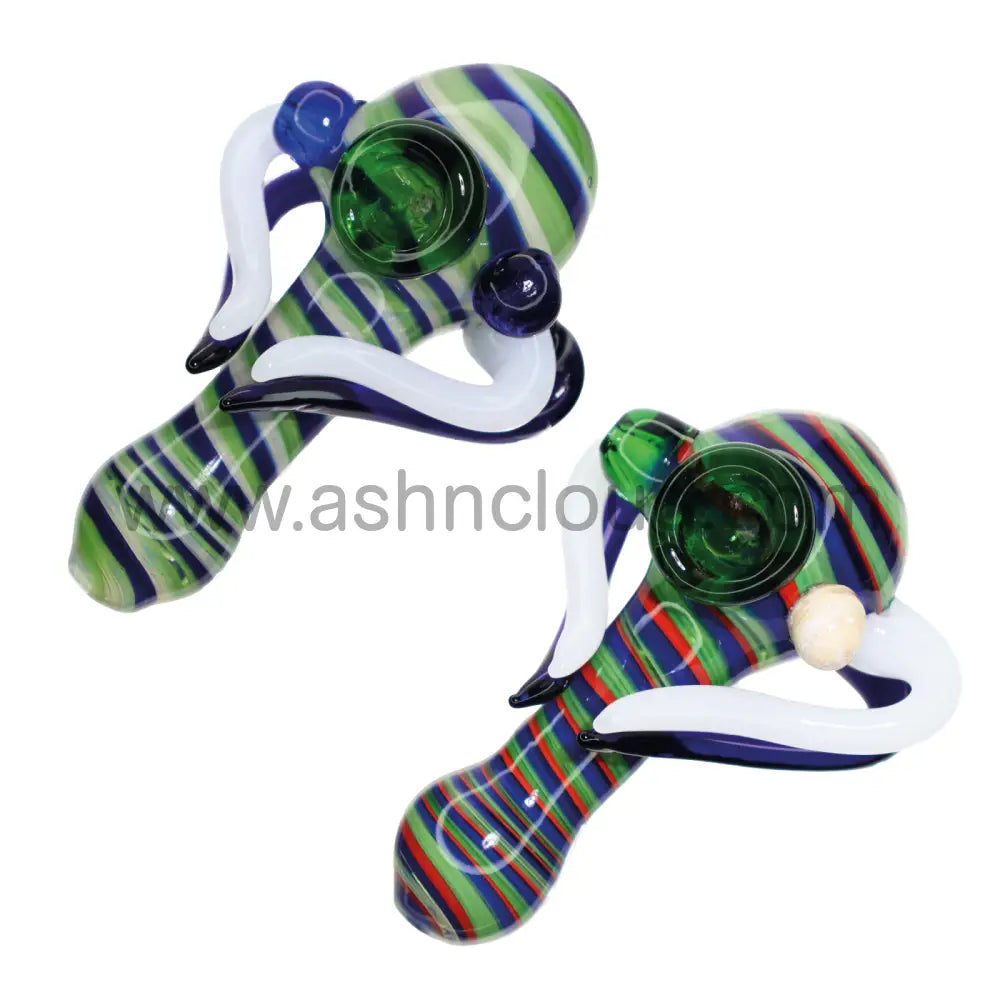 5.5 Inch Color Swirl Glass Hand Pipe, Wrap Handle