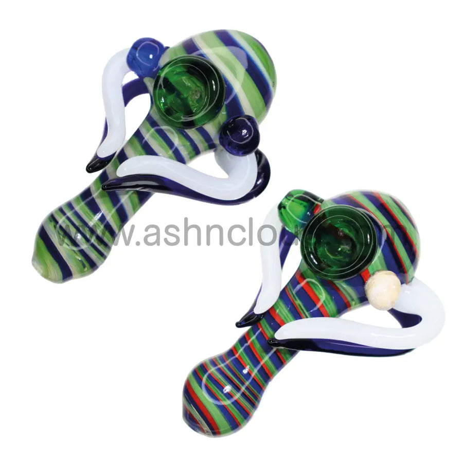 5.5 Inch Color Swirl Glass Hand Pipe, Wrap Handle