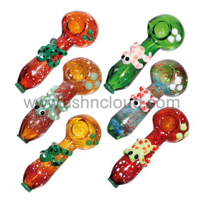 5 In - Fancy Little Frog Multicolor Hand Pipe Spoon