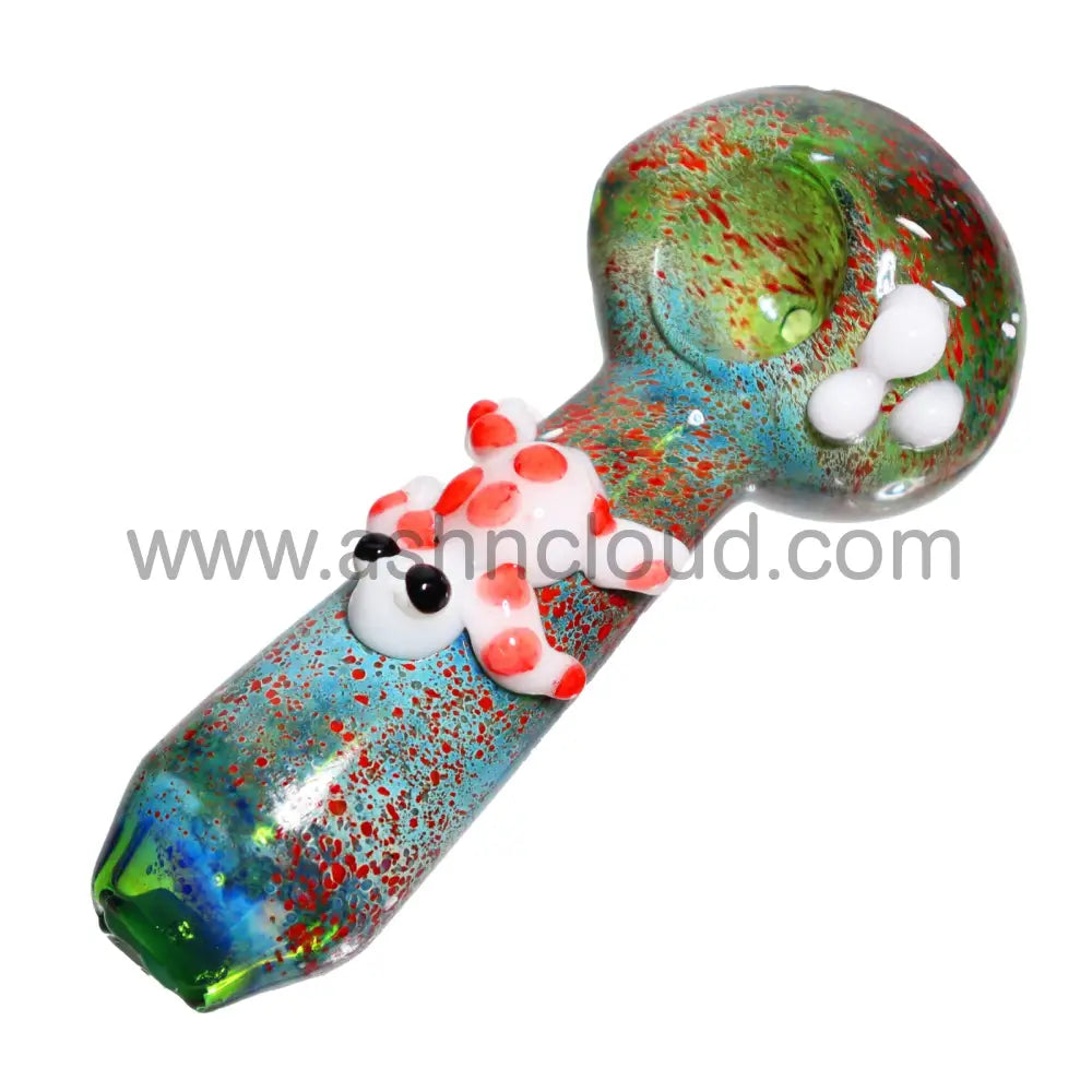 5 In - Fancy Little Frog Multicolor Hand Pipe Spoon