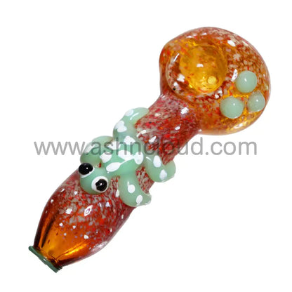 5 In - Fancy Little Frog Multicolor Hand Pipe Spoon