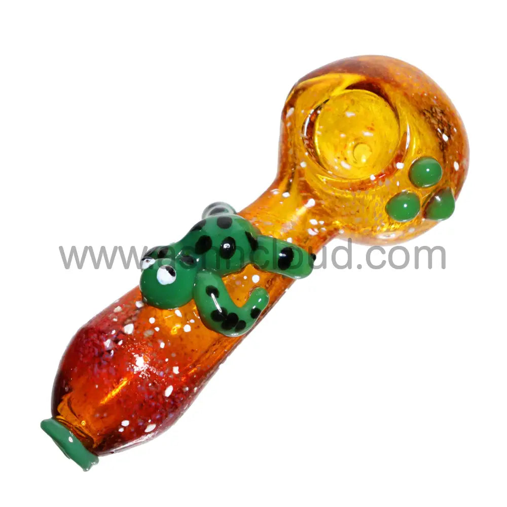 5 In - Fancy Little Frog Multicolor Hand Pipe Spoon