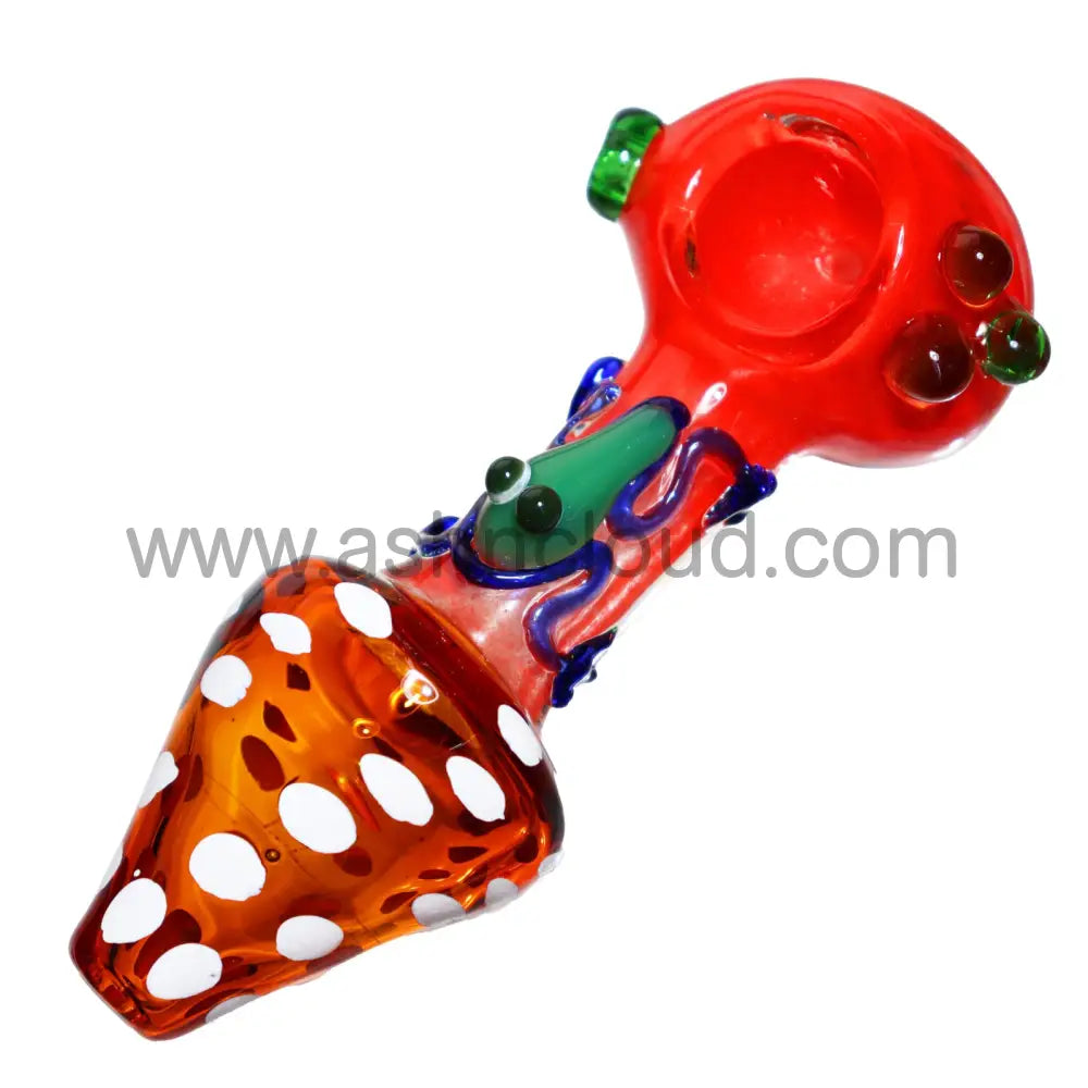 5 In - Fancy Mushroom Multicolor Hand Pipe Spoon