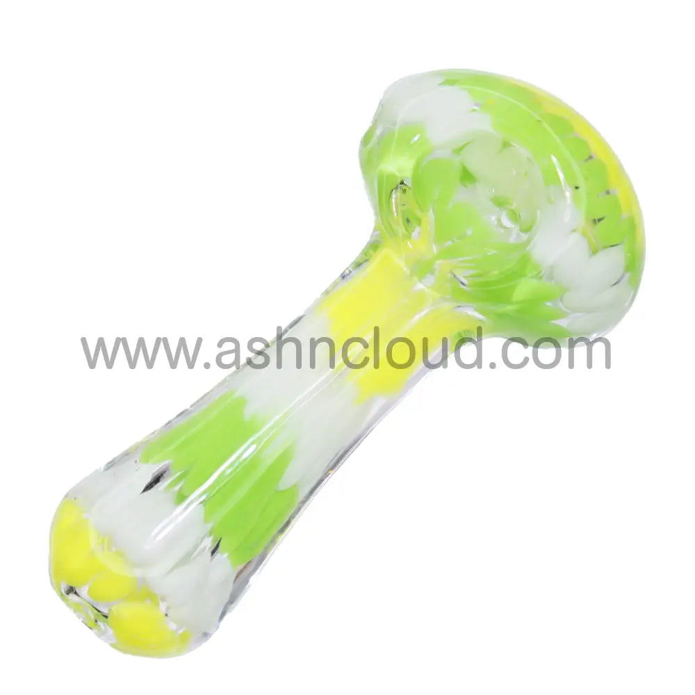 5 In - Fancy Rasta Mix Colors Glass Hand Pipe Spoon