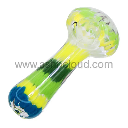 5 In - Fancy Rasta Mix Colors Glass Hand Pipe Spoon