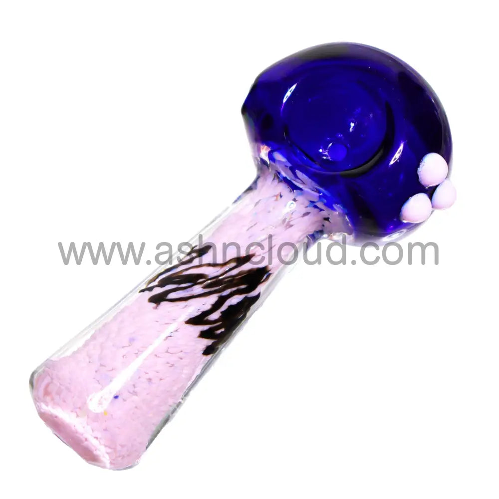 5 In - Fancy Slime Colors Doted Black Sign Hand Pipe Spoon