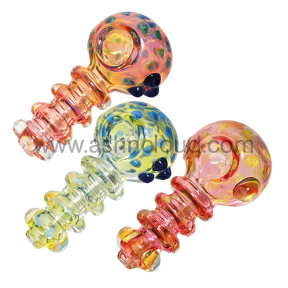 5 In - Fancy Snake Multicolor Polka Dots Hand Pipe Spoon