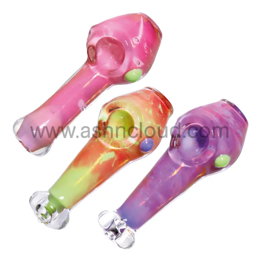 5 Inch Fancy Square Multicolor Glass Spoon Pipe