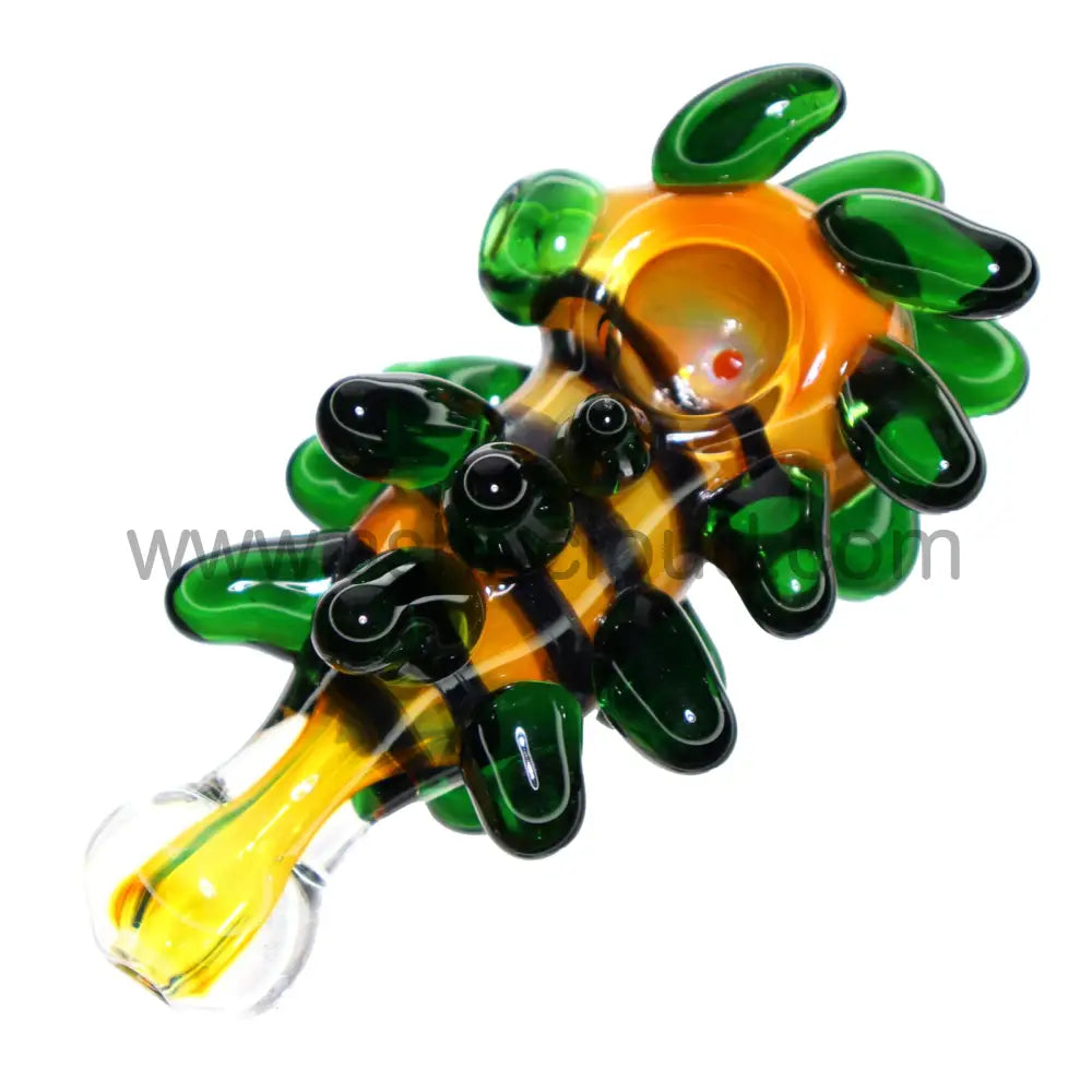 5 In - Fancy Worm Twisted Hand Pipe Spoon Glass
