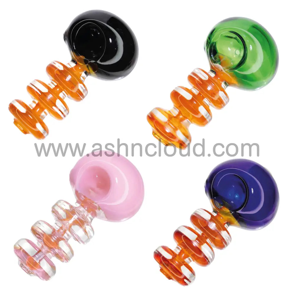 5 In - Glass Triple Ring Hand Pipe Spoon