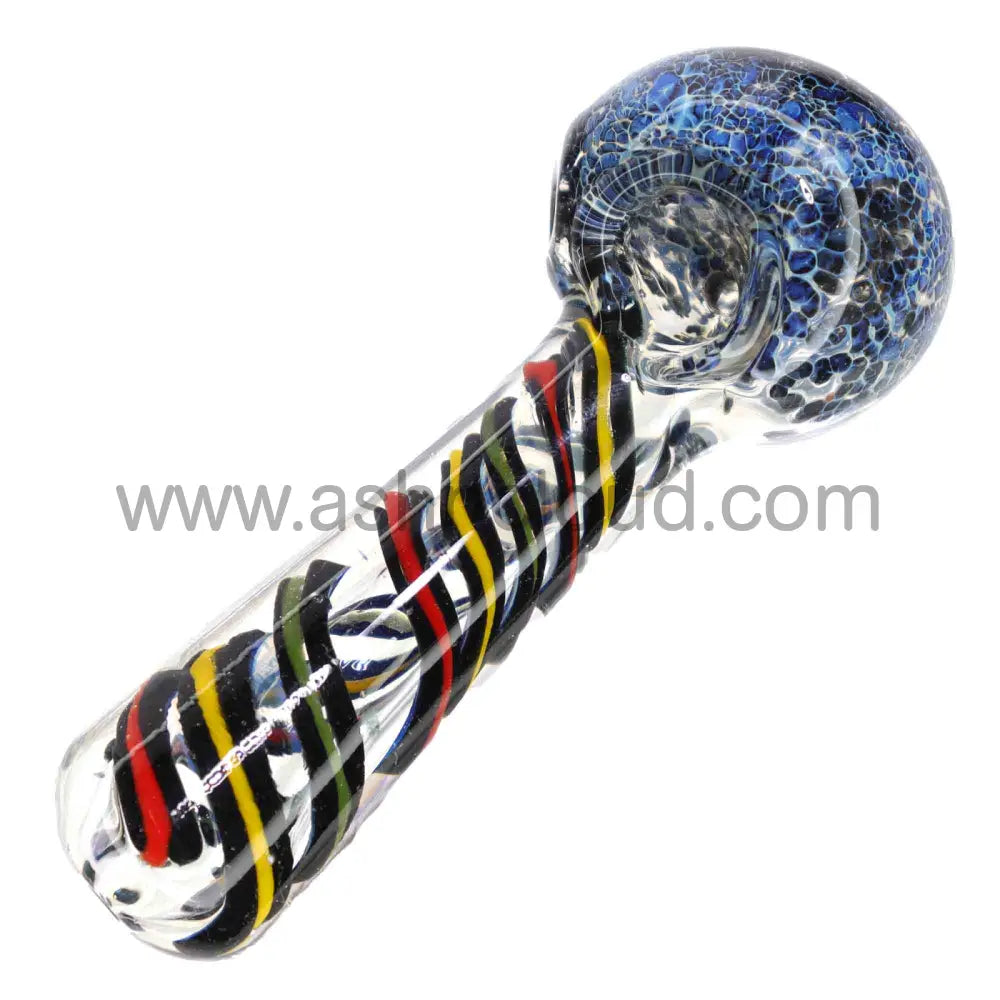 5 In - Glass Twisted Color Head Hand Pipe Spoon