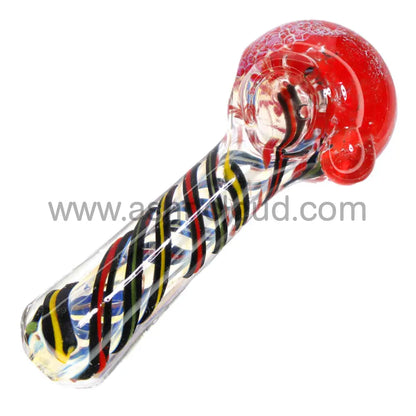 5 In - Glass Twisted Color Head Hand Pipe Spoon