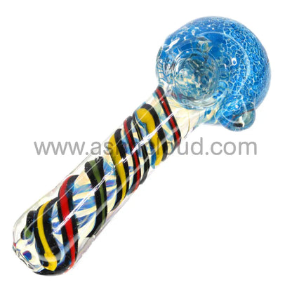 5 In - Glass Twisted Color Head Hand Pipe Spoon