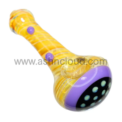 5 In Honeycomb Black Head Streaky Fancy Hand Pipe Spoon