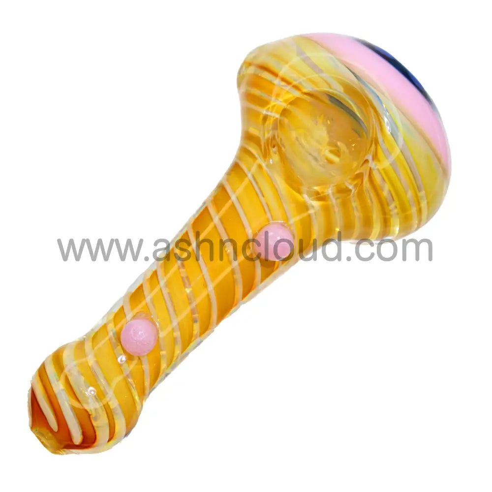 5 In Honeycomb Black Head Streaky Fancy Hand Pipe Spoon