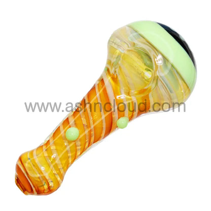 5 In Honeycomb Black Head Streaky Fancy Hand Pipe Spoon