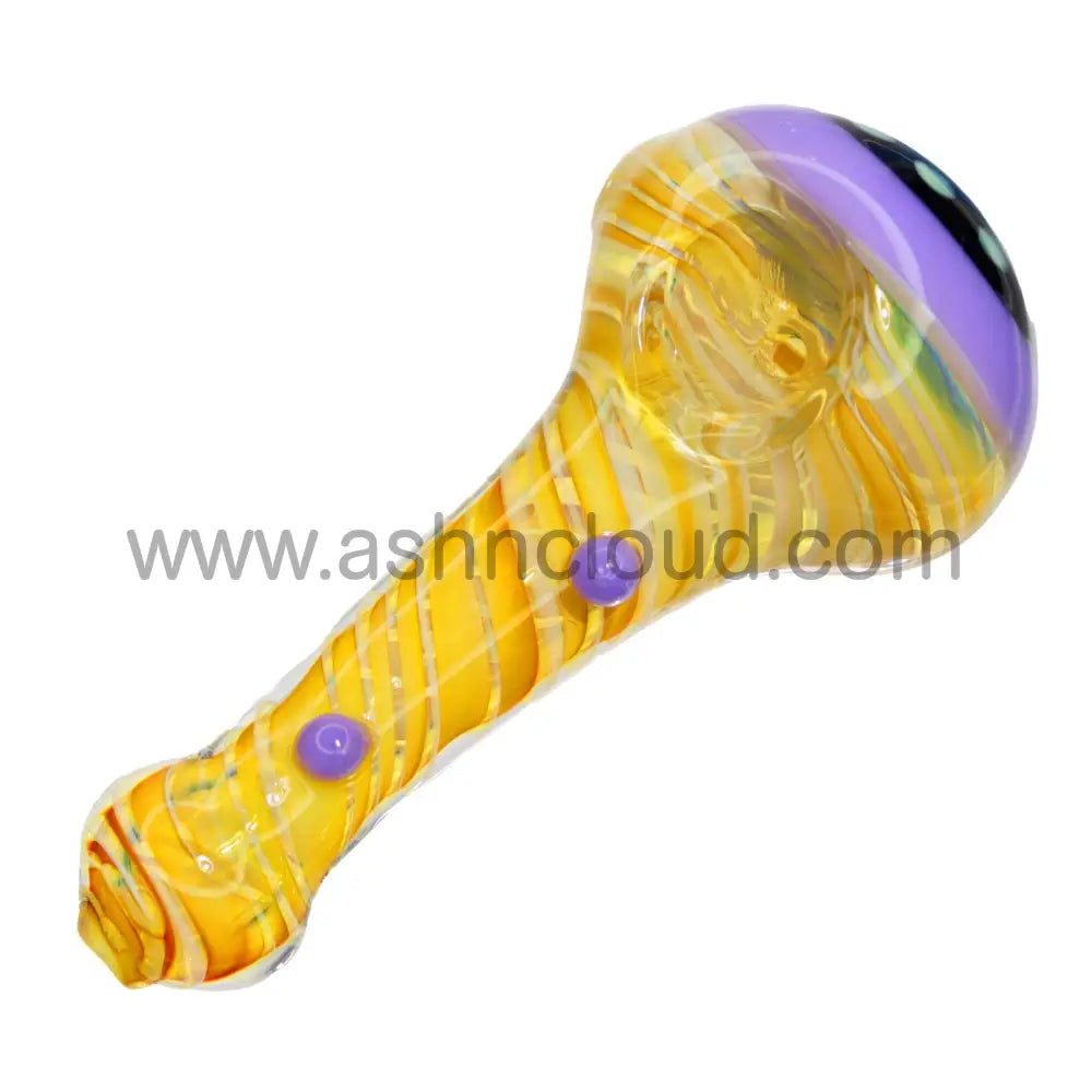 5 In Honeycomb Black Head Streaky Fancy Hand Pipe Spoon